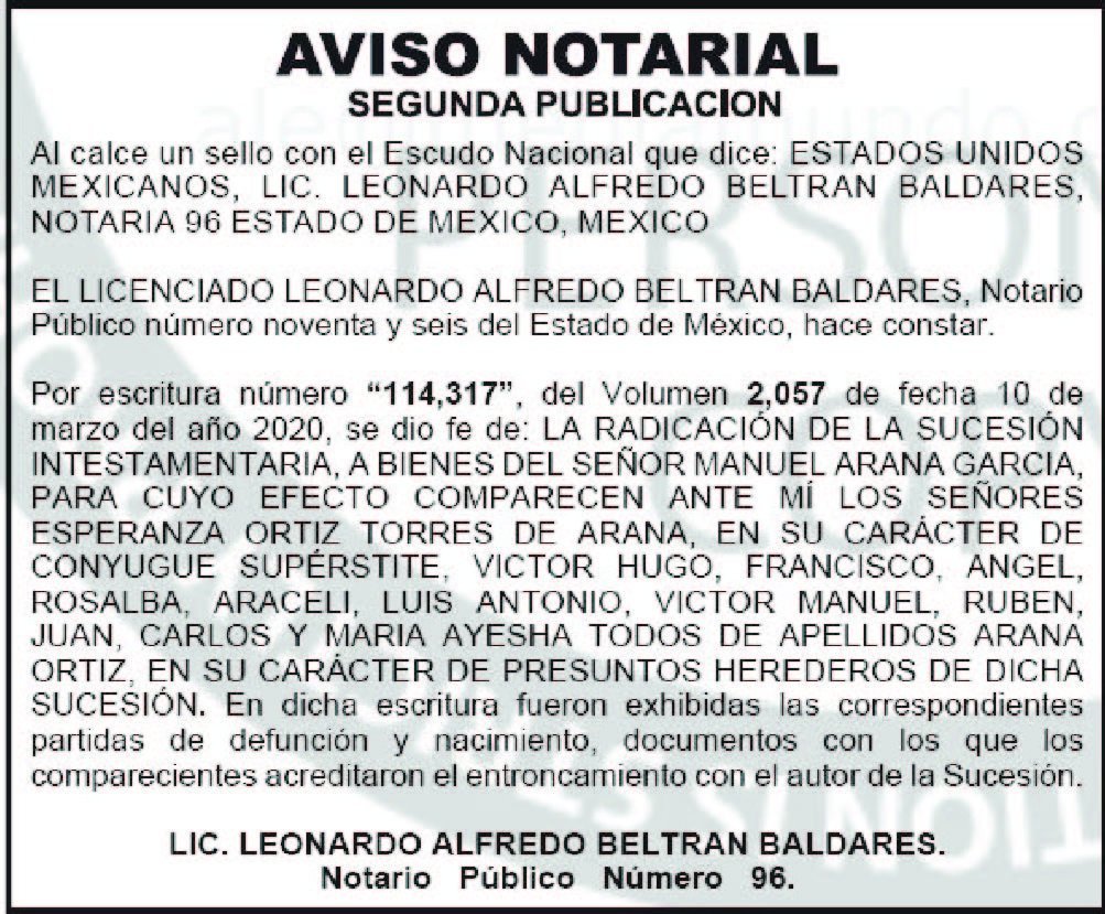 publicar aviso notarial en periodicos